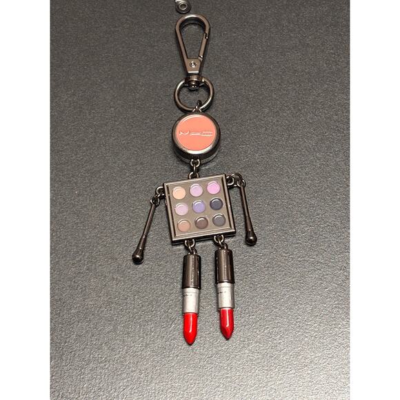 MAC Cosmetics Lover Obsessed Lipstick Shadow Blush Robot Key Chain Purse Charm - Picture 1 of 4